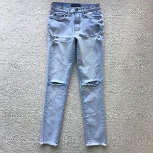 AEROPOSTLE Hi WAIST ANKLE JEGGING DISTRESSED SIZE 0 LIGHT BLUE